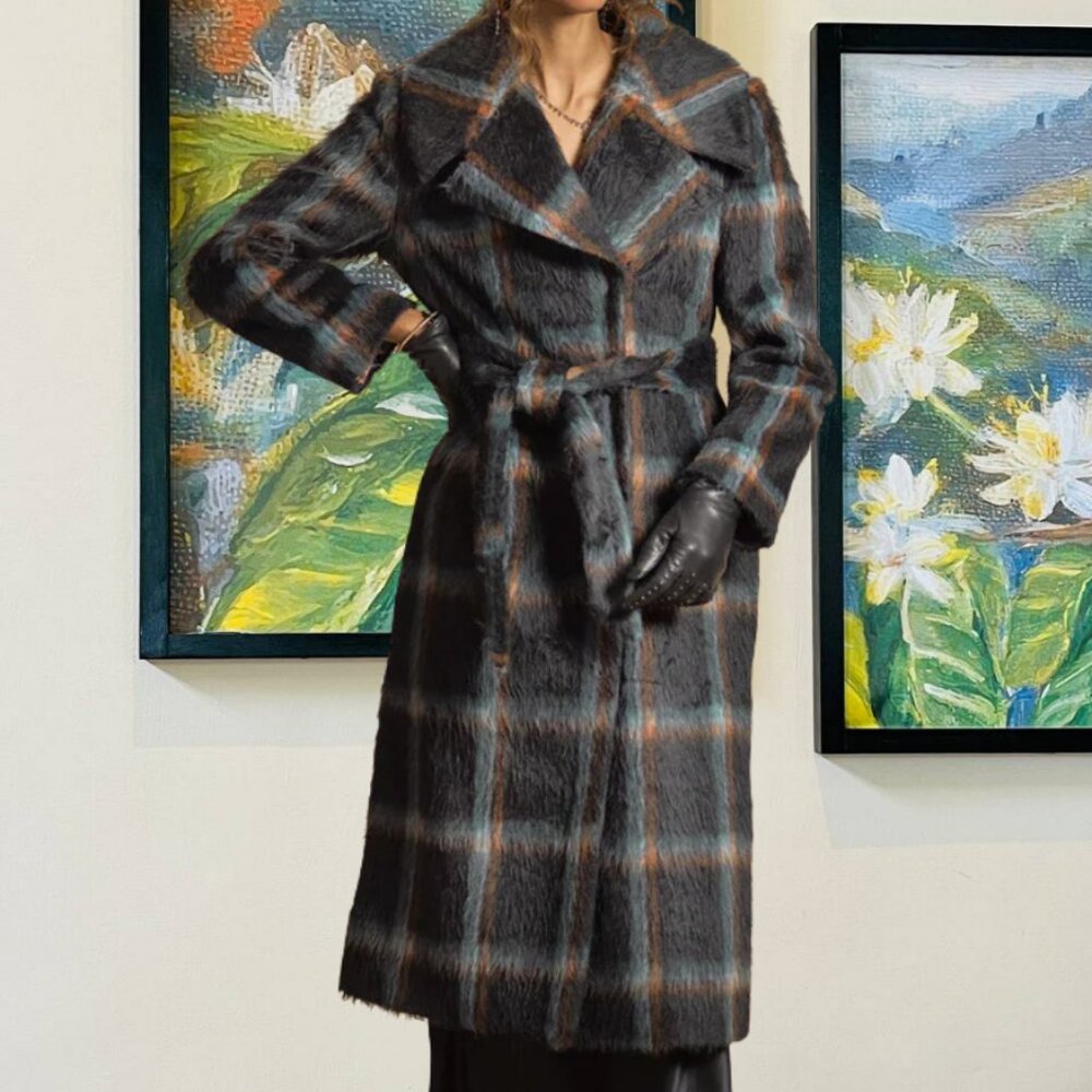 Rosemarie Plaid Coat, Petite Polyester Color Plaid